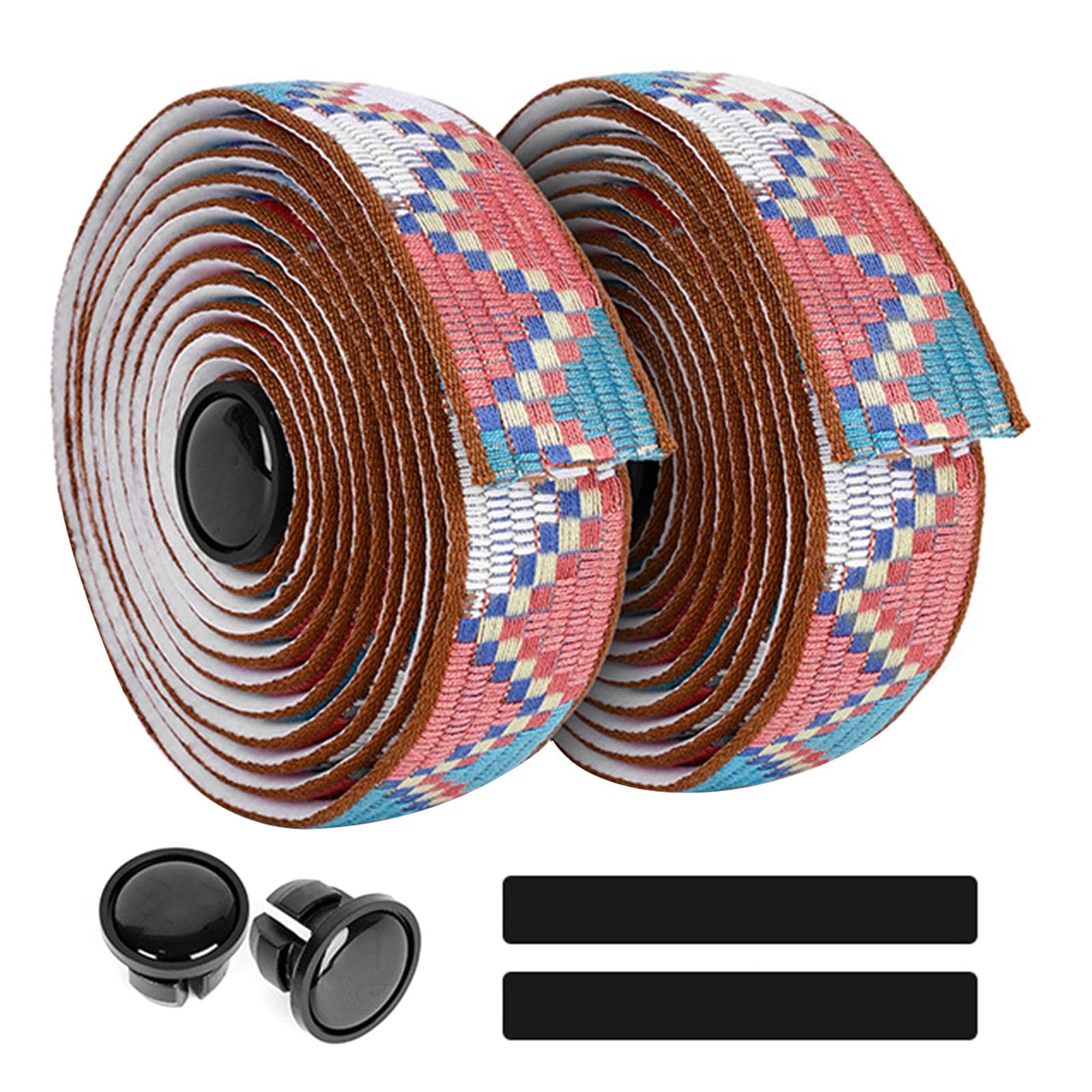 Kalttoy Multicolor 2Pcs Bike Handlebars Antivibration Wrap Bikes Handlebars Tape Bicycles Wrap Cycling Tape Road Bikes Cycling Accessory