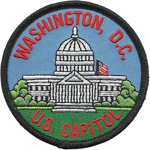 Parche de Washington DC  Parche de viaje del estado de DC aplique de recuerdo de 3 pulgadas de hierro en el edificio del Capitolio de la capital de