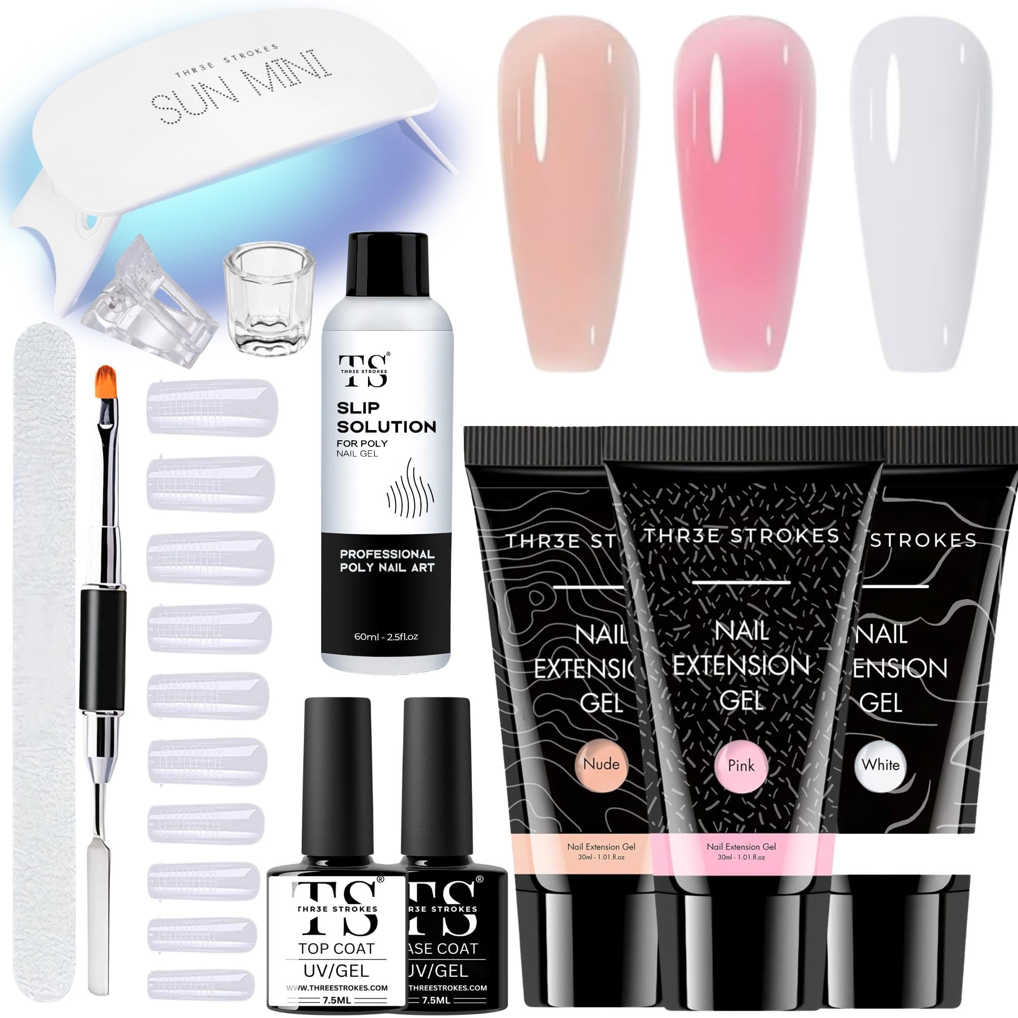 Poly Nail Gel Extension Kit for Builder Gel, UV Nail Art Kit, Nail Extension Set, Glue-Free Manicure and Pedicure Set (111 Items in Set)(3P 2.0)-image-44