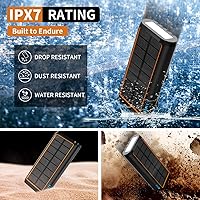 Vista 7 de ReeZar Cargador solar de 61200 mAh, manivela de mano integrada y 4 cables PD 15 W QC3.0 de carga rápida, entrada y salida tipo C, linterna