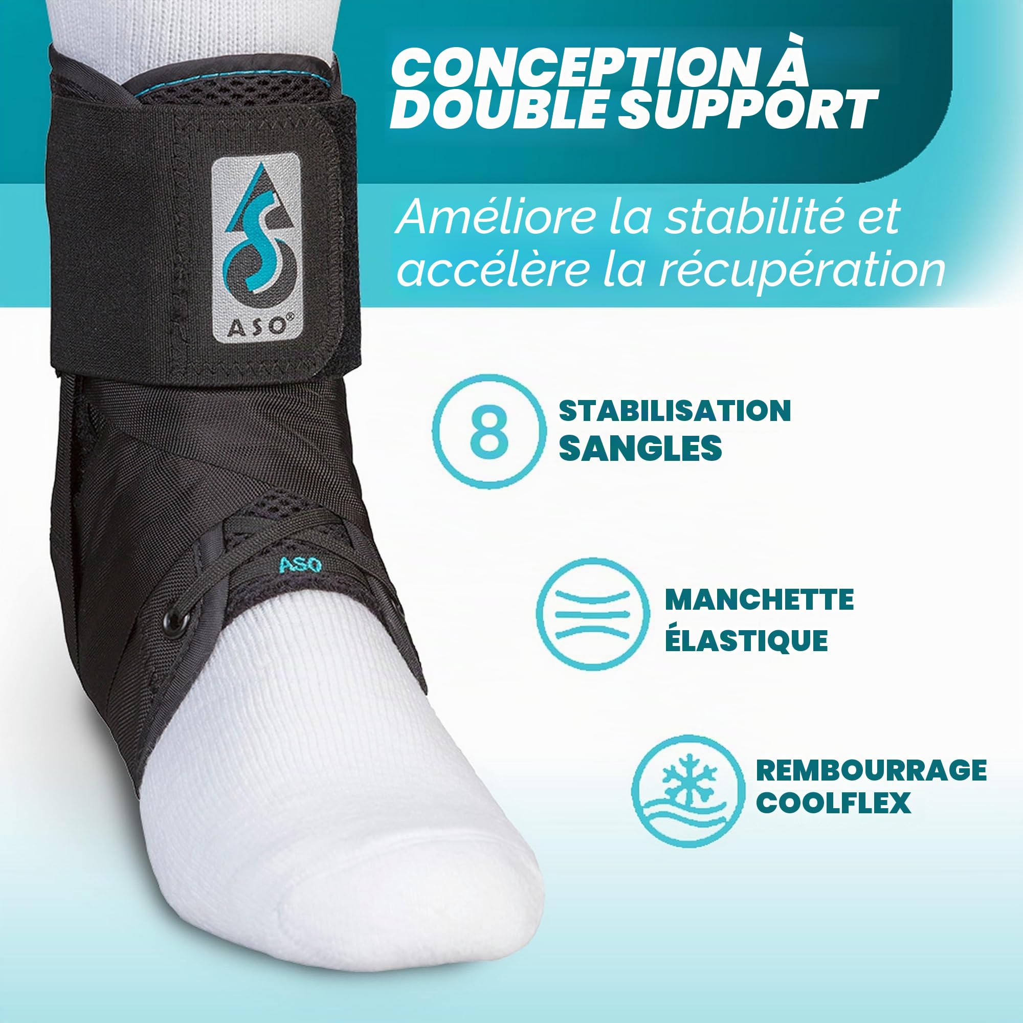 Med Spec Aso Stabilisateur Cheville Noir Taille S