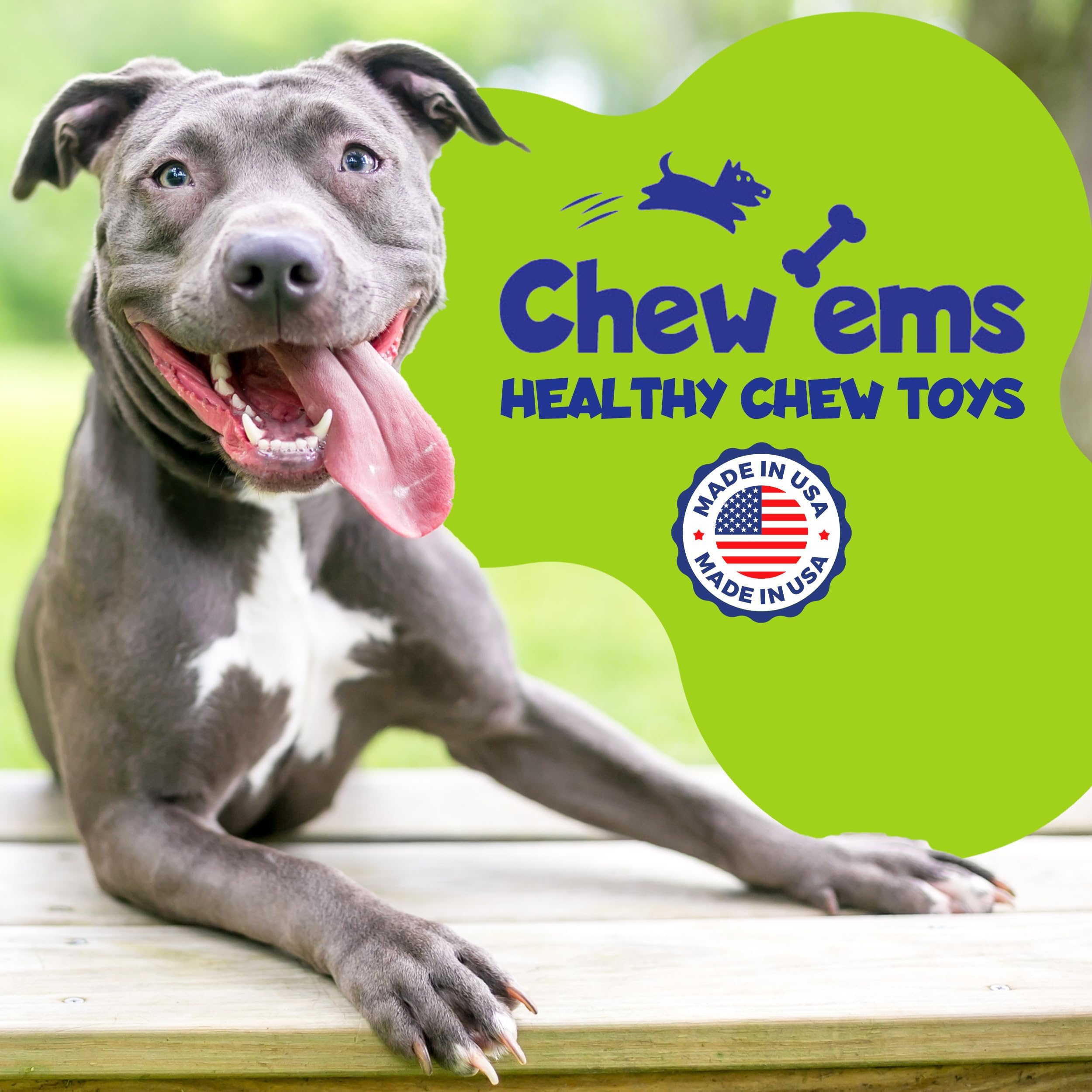 Chew'ems - Juguetes masticables duraderos para perros, juguetes masticables de larga duración y sabrosos, razas de perros grandes, perros grandes, sabor a pollo