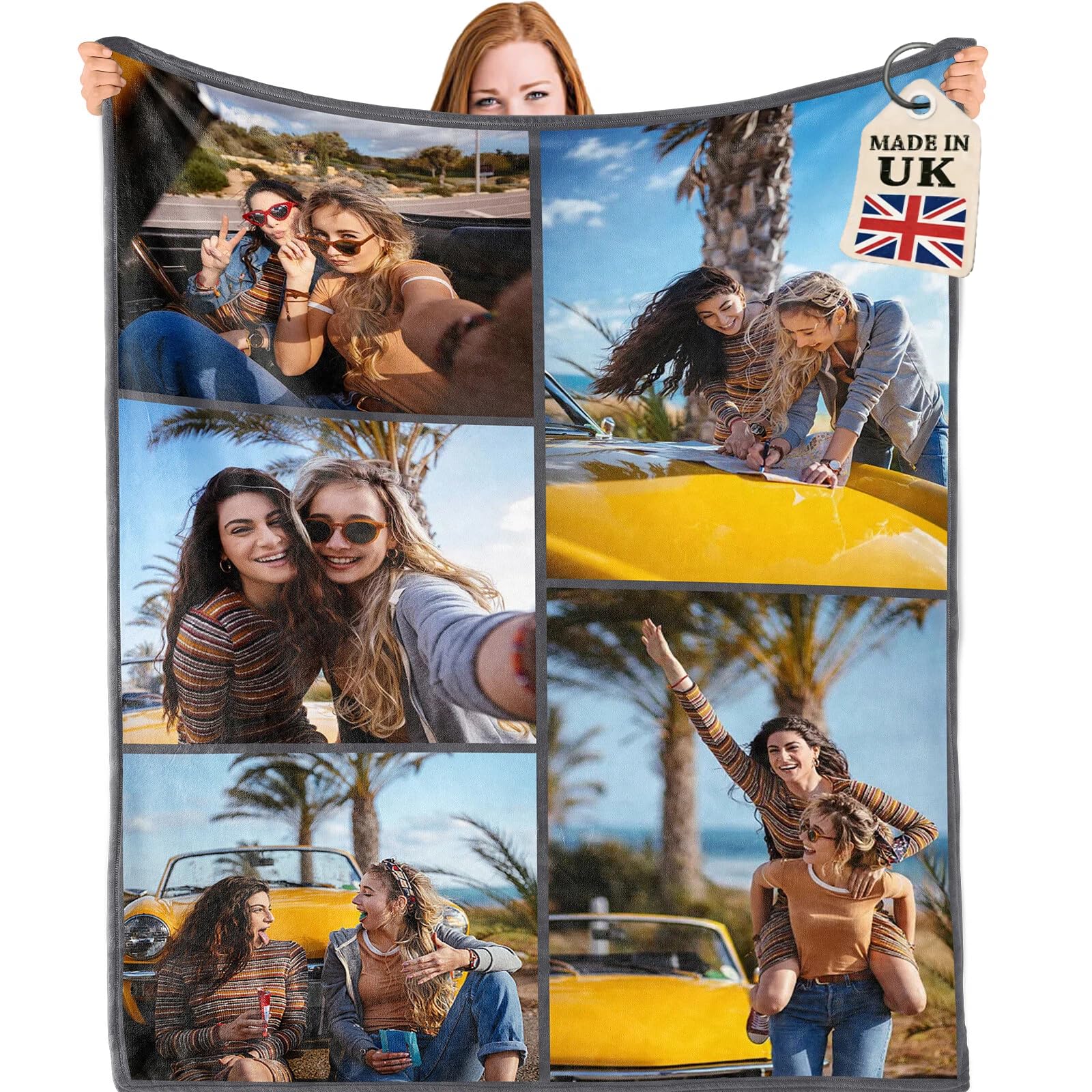 Bemaystar Personalised Blanket for Adults Kids - Gifts with Photo Text, Personalised Photo Blanket, Custom Blanket, Gifts for Bestie Friends Family Pet, Gifts for Birthday Valentines Day