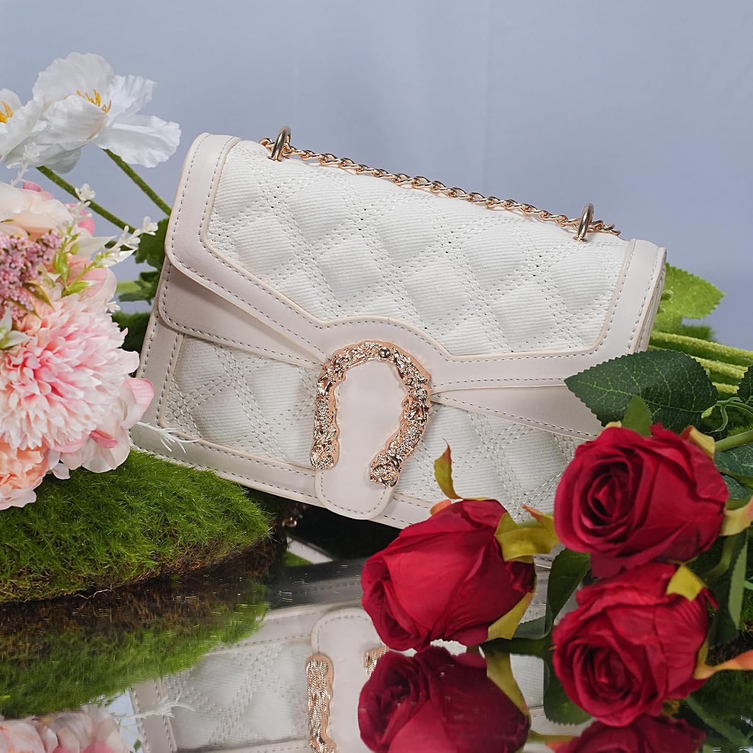 Aiqudou Crossbody Bag and Satchel Purse for Women - Fashion Snake Print Chain Purse Luxury PU Leather HandBag - Image 3