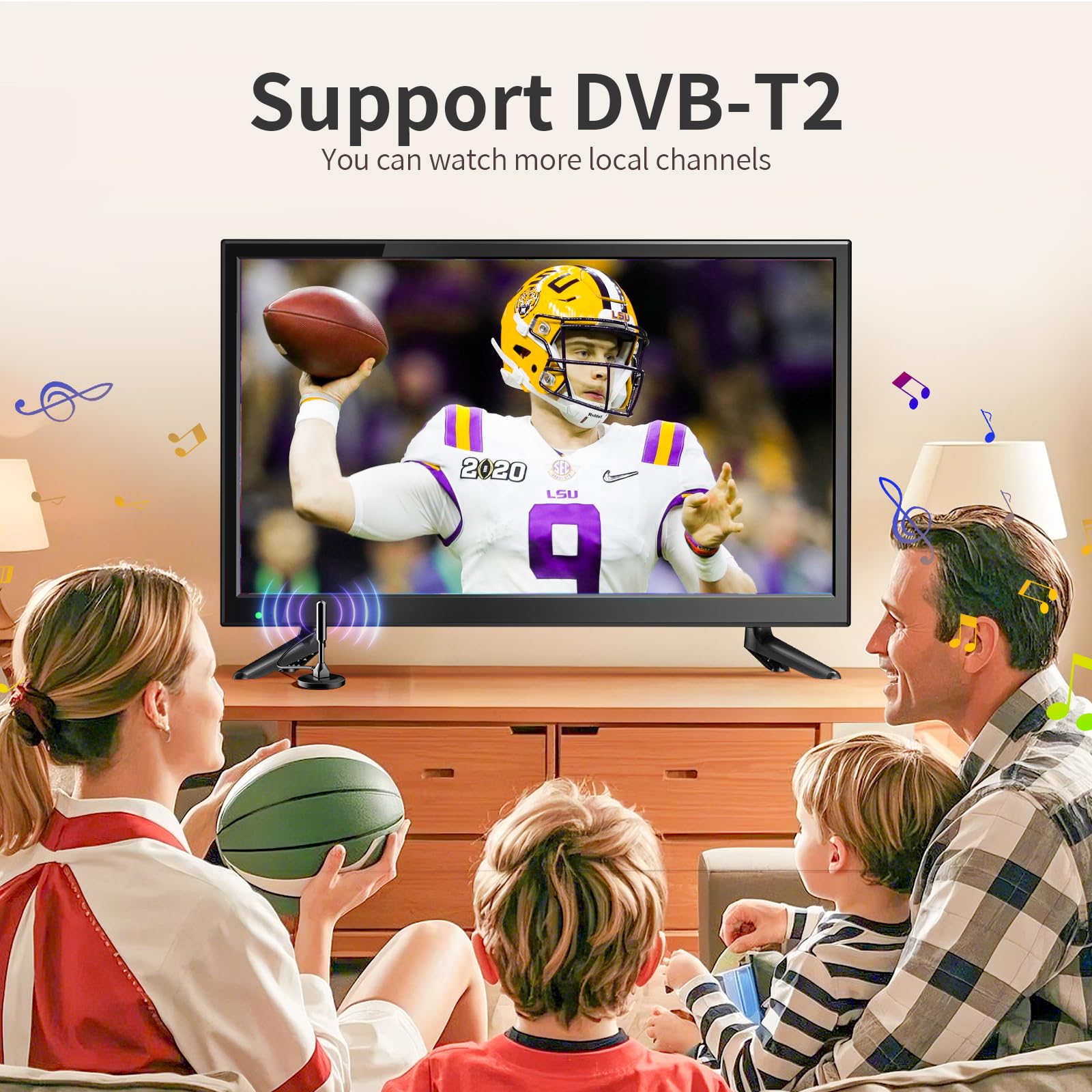 Desobry Mini TV 22 Pulgadas con Reproductor de DVD Integrado | Sintonizador DVB-T2 y antena, HDMI/USB/AV, Combo TV-DVD 12V, Para caravanas, cocinas y espacios reducidos