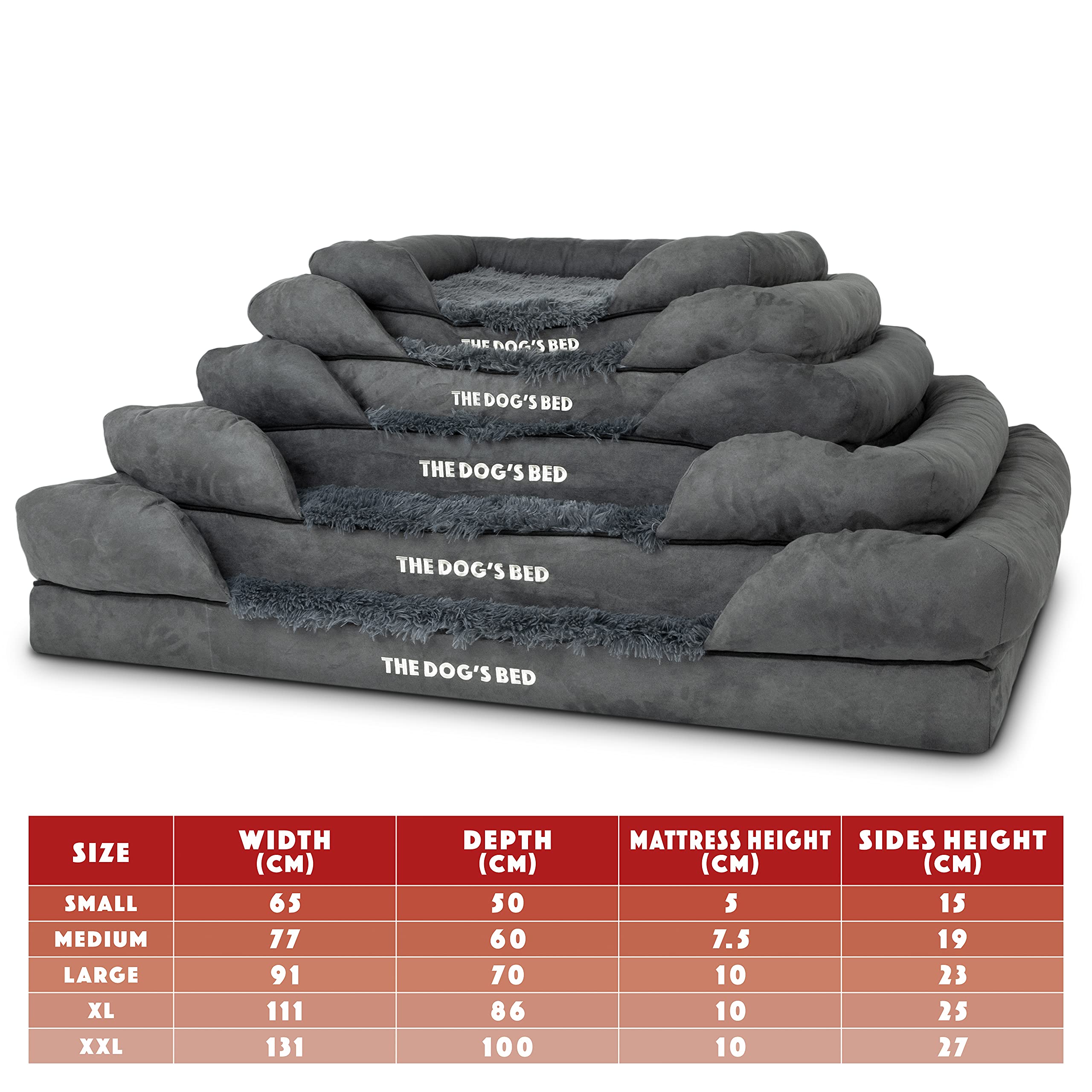 Cuccia per cani, memory foam ortopedico impermeabile, grigio con finiture nere, allevia l'artrite e il dolore da displasia dell'anca, terapeutico e di supporto, tessuto lavabile
