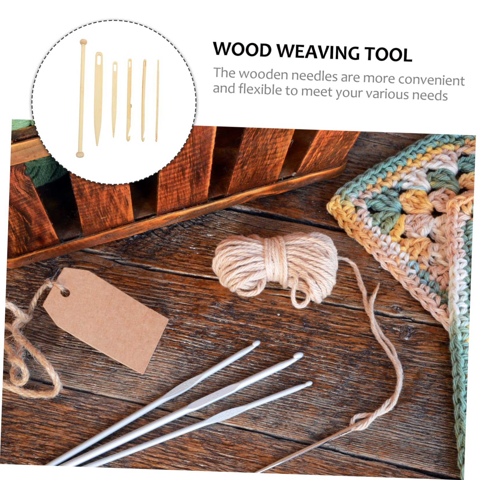 ERINGOGO Weaving Loom Set Kit Wooden Needles Hooks Knitting Tools for Tapestry Handcrafts