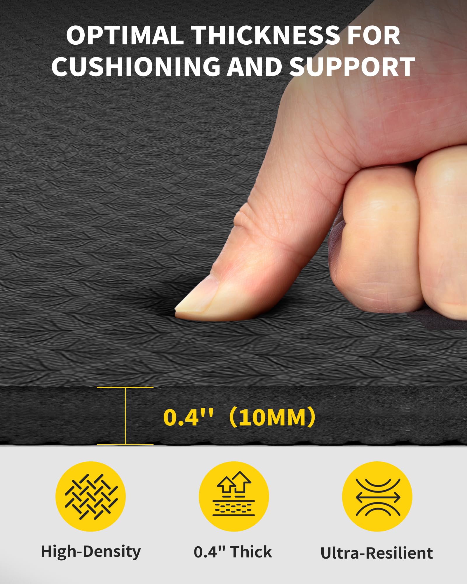 CAMBIVO Tappetino Palestra Grande 183x122cm, 6mm/8mm/10mm/12mm Yoga Mat TPE Extra Largo Antiscivolo, Materassino Pilates per Fitness Esercizi Workout Casa