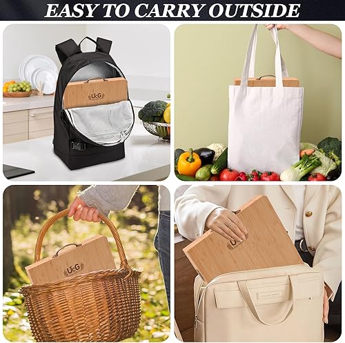 Miniatura 9 de Tabla de charcutería de regalos para mujeres: tabla de queso plegable de bambú con juego de cuchillos, regalo único de elefante blanco, regalo