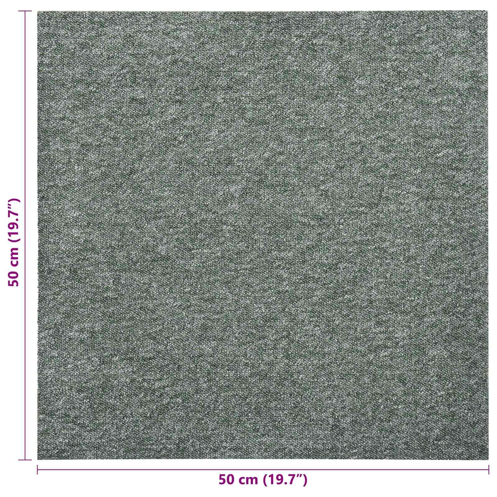 Set mit 20 Teppichfliesen, Polypropylen, 50 x 50 cm, Anthrazit