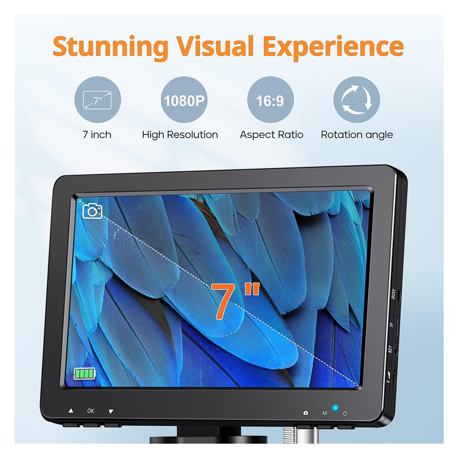 7'' LCD Mikroskop DM9 1200X Digital Mikroskope 1080P HD Scope Löten Reparatur Werkzeug Münze Lupe Mit 10 LED Licht