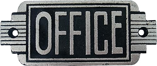 Miniatura 7 de Design Toscano Letrero de puerta de mujer Art Deco aerodinámico, 6 pulgadas, hierro fundido, negro y plateado