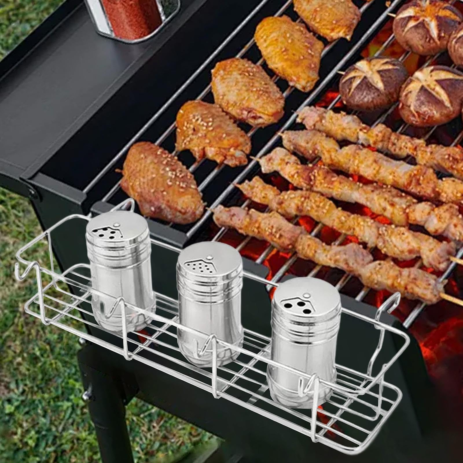 rockible Table Side Basket Storage Rack Organizer Compact Stainless Steel Storage Basket Shelf for Backpacking Hiking BBQ Tent Outdoor