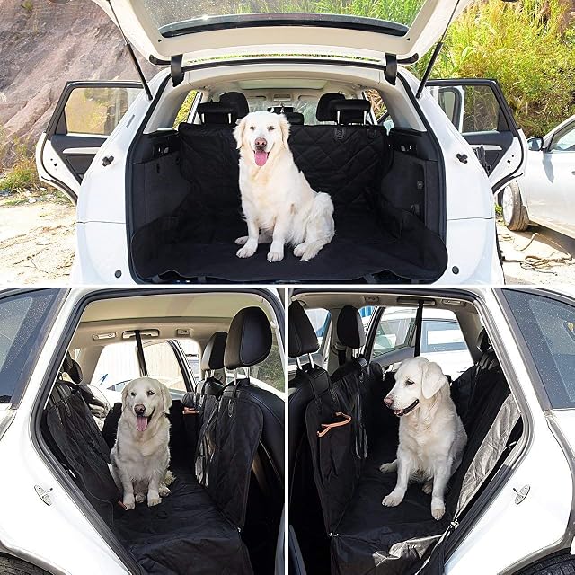 Foto 6 de 7 de Fundas para Asientos de Coche para Perros con Ventana Visual de Malla y Bolsillos de Almacenamiento Hamaca…