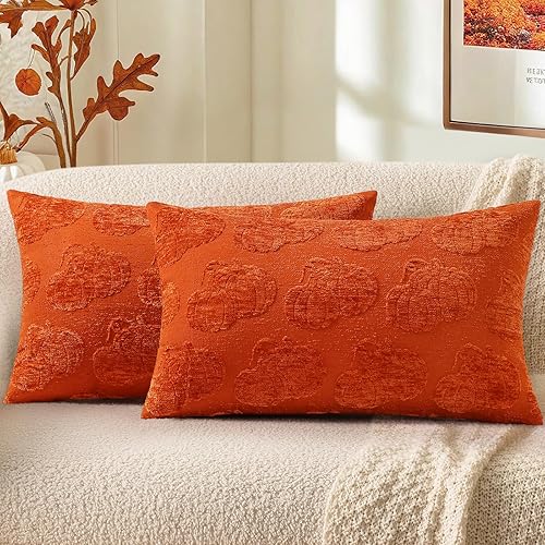 Miniatura 41 de decorUhome Juego de 2 fundas de almohada de felpilla suave de otoño de 18 x 18 pulgadas, fundas de almohada decorativas de terciopelo neutro