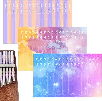 Musiin Kalimba thumb piano music note stickers suitable for beginners to learn music gift color stickers 17 tone