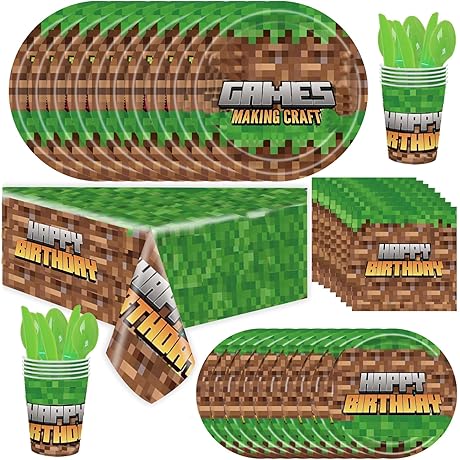 Charming Minecraft Tablecloth: Elevate Your Party Decor