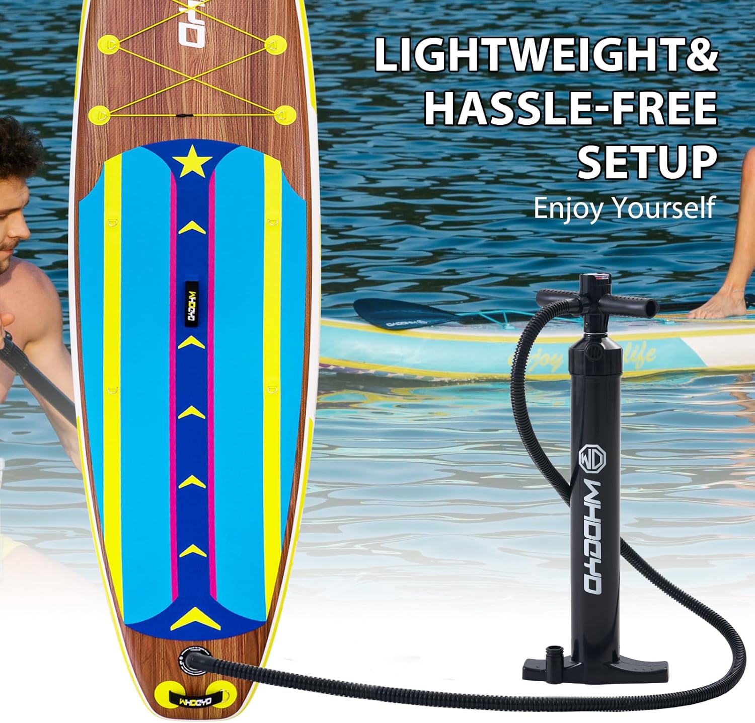 Inflatable Stand Up Paddle Board 11' × 33" × 6", Yoga Board with Durable SUP Accessories for Adults & Youth, Versatile Paddle Board