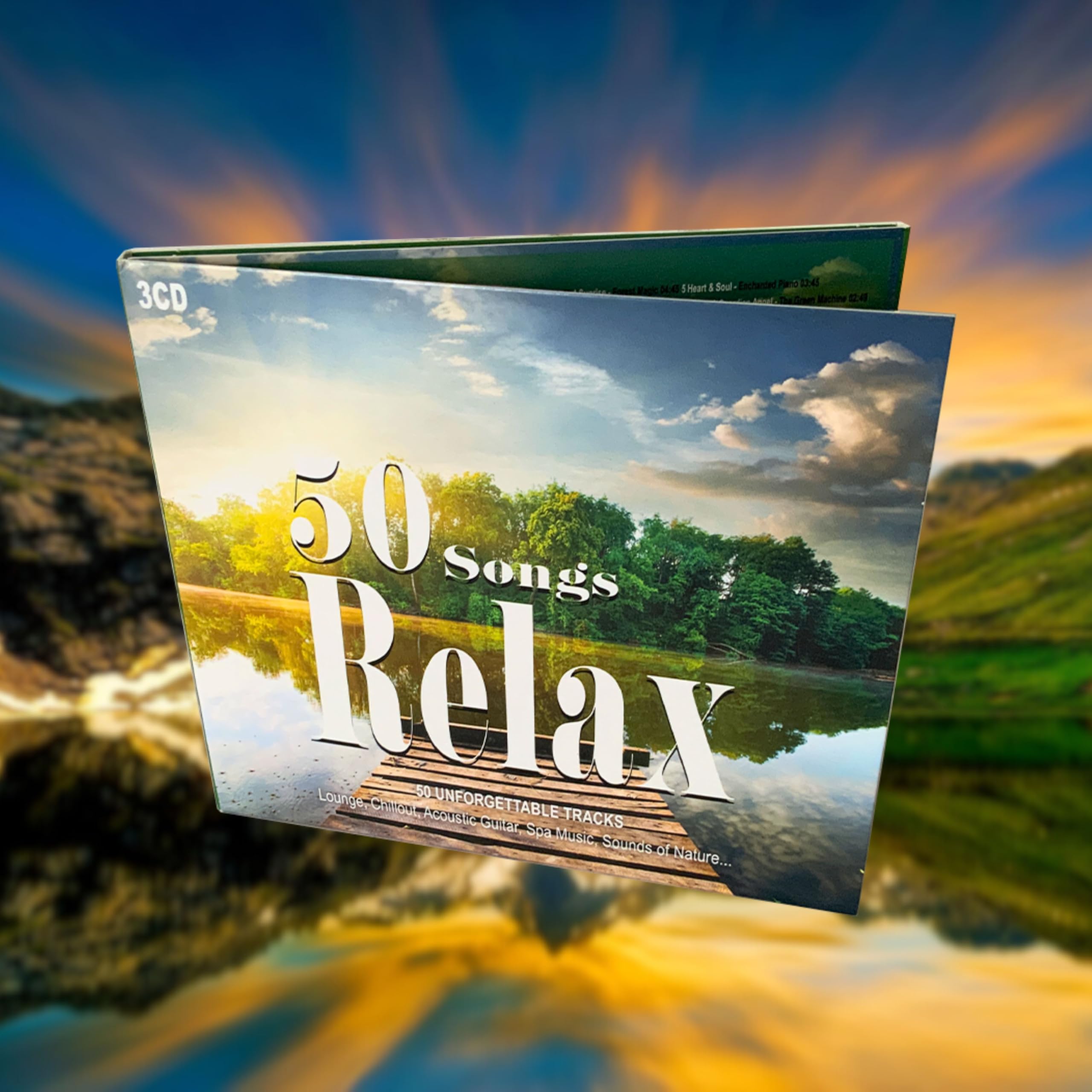 3CD 50 Chansons Relax  Musique relaxant  Paisible  Bien-être Relax  Lounge Musique  Détente  Méditation  Son de la Nature  Guitare acoustique  Chillout Musique  Spa Musique
