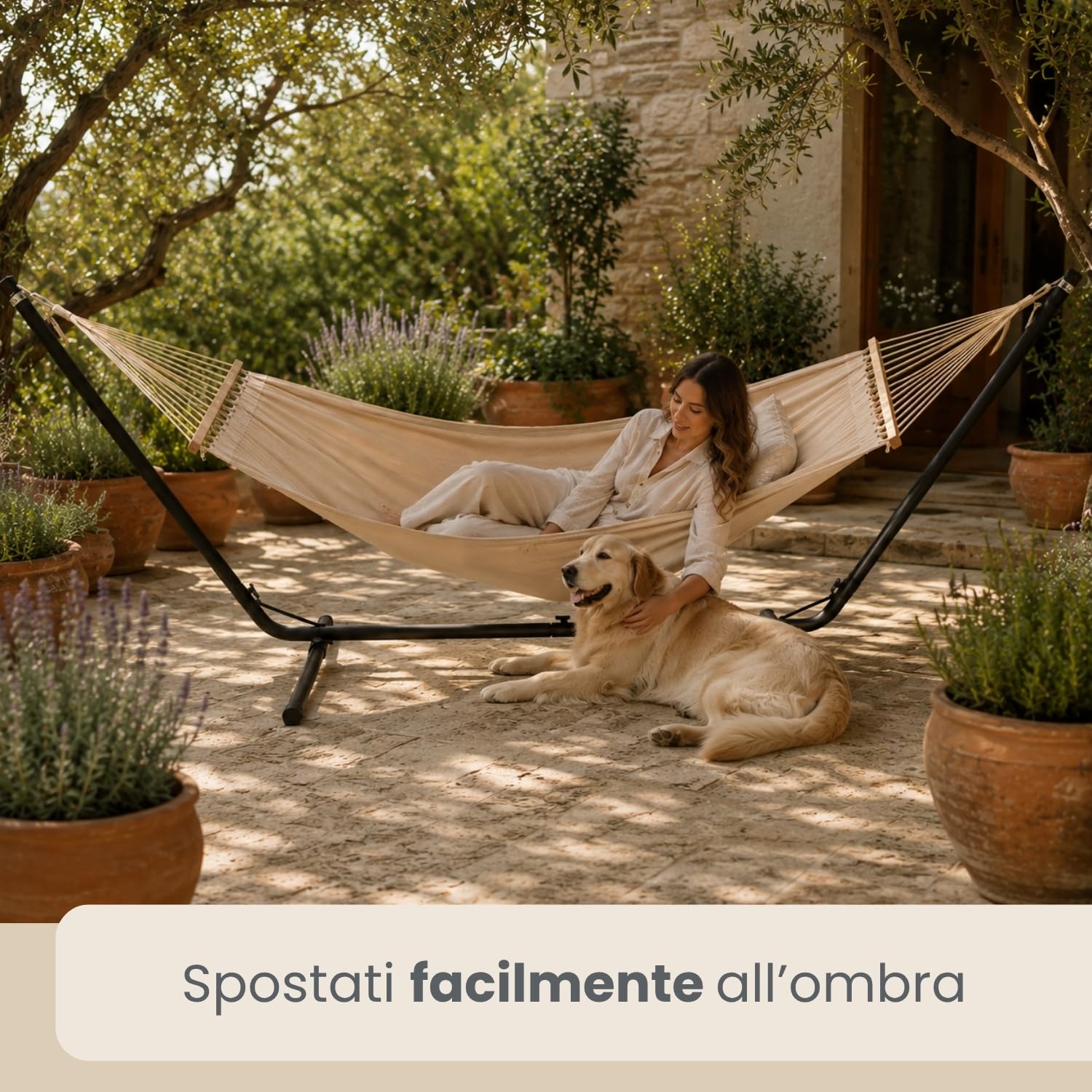 AMANKA 310x100 Supporto per Amaca Fino a 120 kg - Struttura per Amaca Sospesa - Base Amaca per 2 Persone - Dondolo Amaca da Giardino - Porta Amaca Senza Amaca Sostegno per Amaca Struttura Porta Amaca