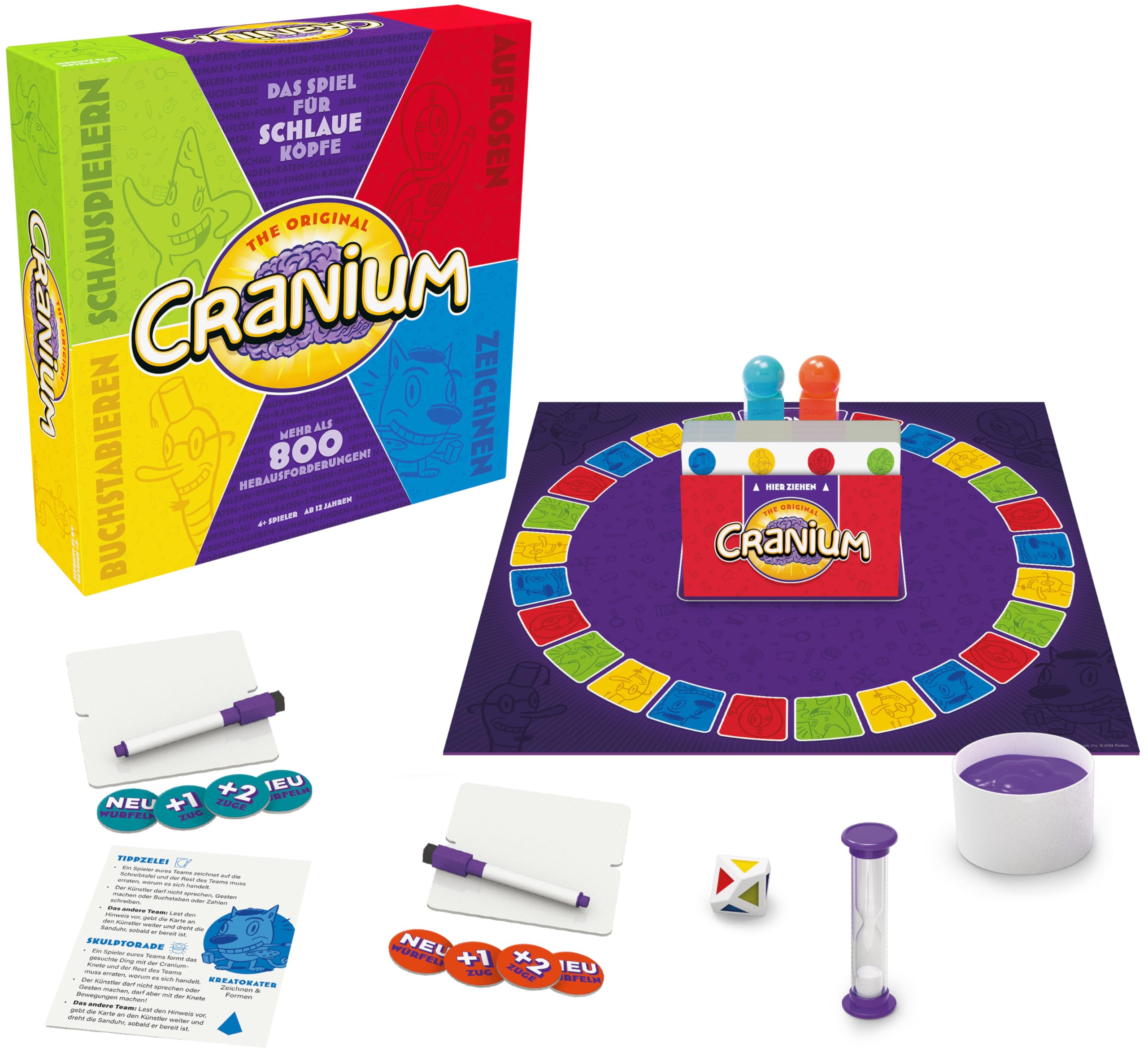 FUNKO GAMES Cranium Original (versione tedesca) - Gioco da tavolo per adulti e bambini dai 12 anni in su, gioco per 4 o più giocatori, 800 sfide, 45 min
