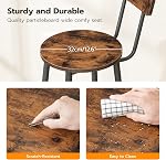 Tabourets de bar HOOBRO, ensemble de 2 chaises de bar, tabourets de bar avec repose-pieds et dossier, pour cuisine, salon, bar, pieds réglables, facile à assembler, Brun rustique et Noir BF32BY01G2