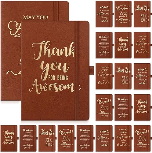 20 piezas de regalos de agradecimiento, regalos de agradecimiento para empleados, diario de cuero, cuaderno para equipo para compañeros de trabajo,