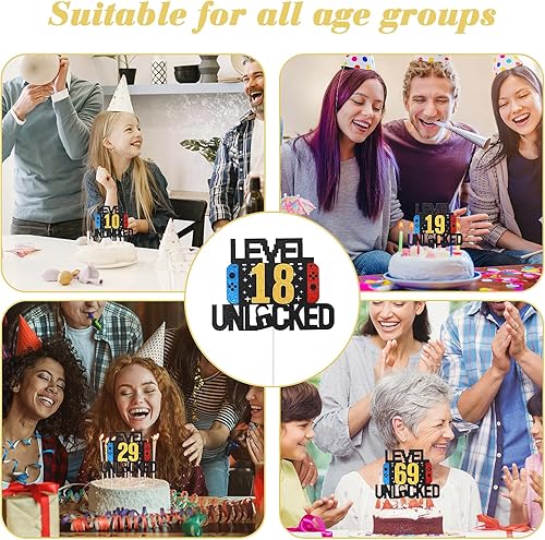 Miniatura 7 de Decoración para tartas de videojuegos, decoración de pastel de cumpleaños, desbloqueado de nivel, decoración de pastel de cumpleaños de nivel