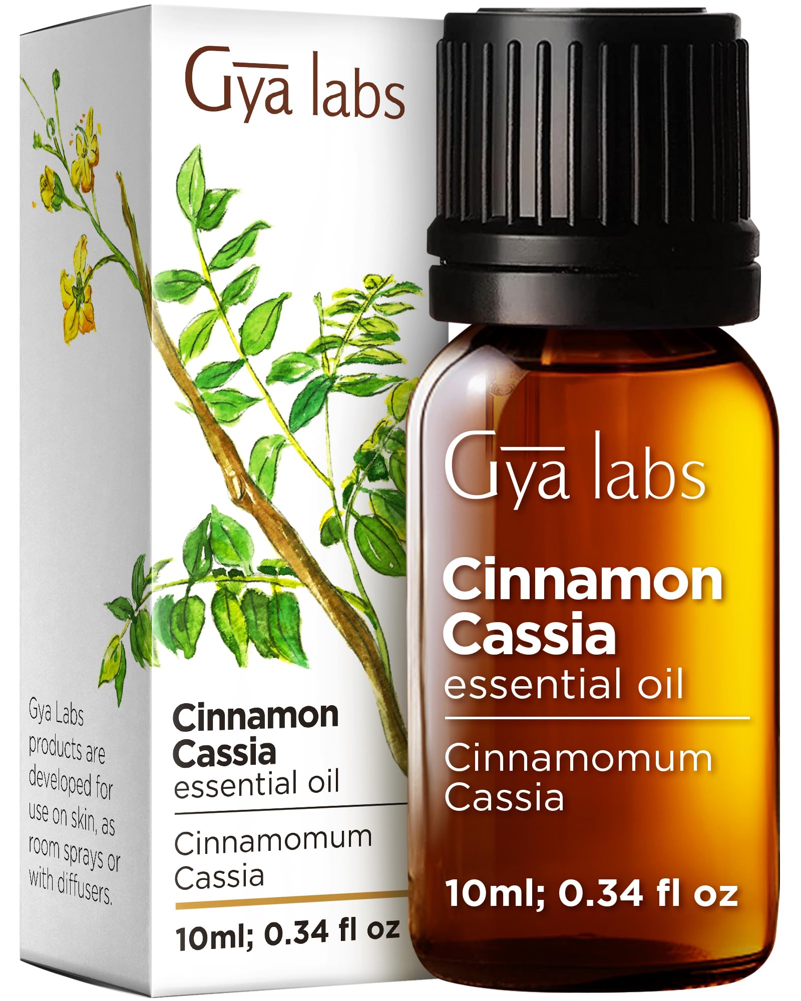 Gya Labs Cinnamon Essential Oil for Diffuser - 100% Pure Therapeutic Grade for Skin, Sprays & Hair Growth (10ml)