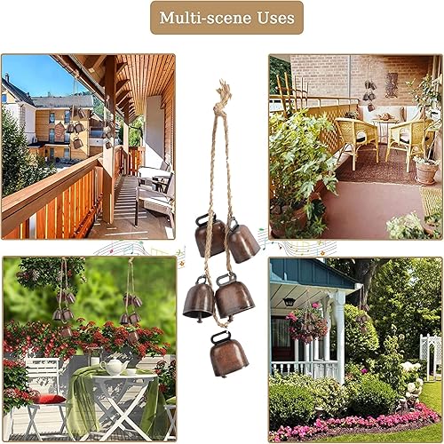 Miniatura 2 de Tainrunse Cow Bell Decorative Chic Cow Horse Sheep Grazing Bell Red Bronze