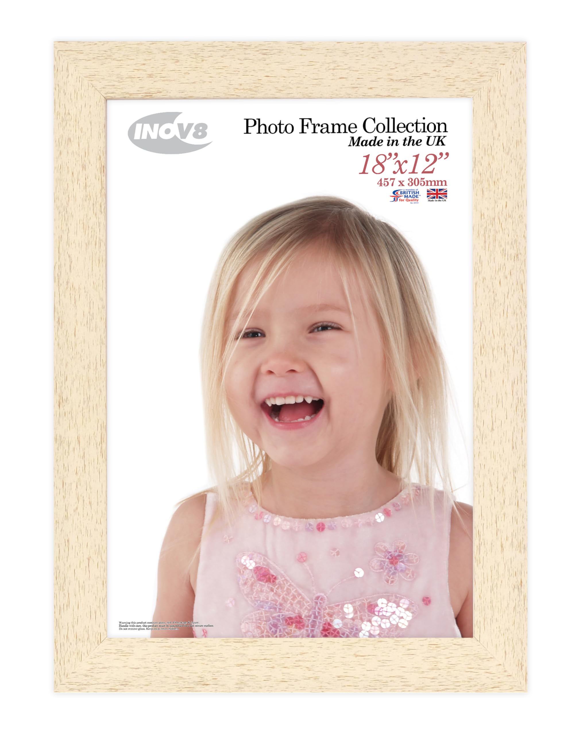 Inov8 Framing - Cream 18x12 (30x45cm) Photo Frame - Cream - Glass