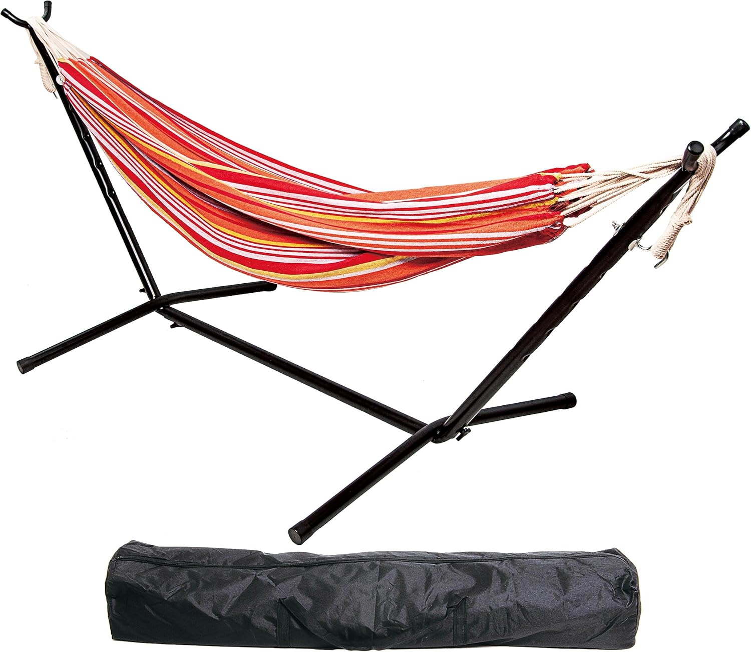 Elevon Double Hammock with Space Saving Steel Stand and Portable Carrying Case, 450-Pound Capacity, Tropical