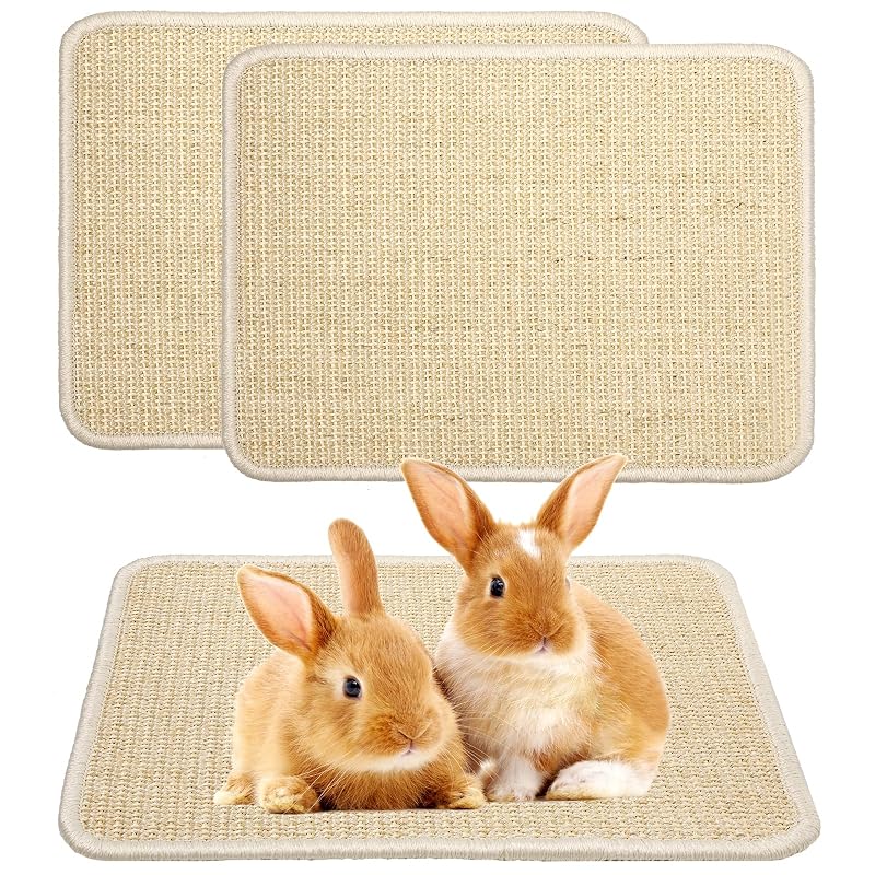 Tapete arranhador para gatos de sisal com base antiderrapante Uotey, bege, pacote com 2