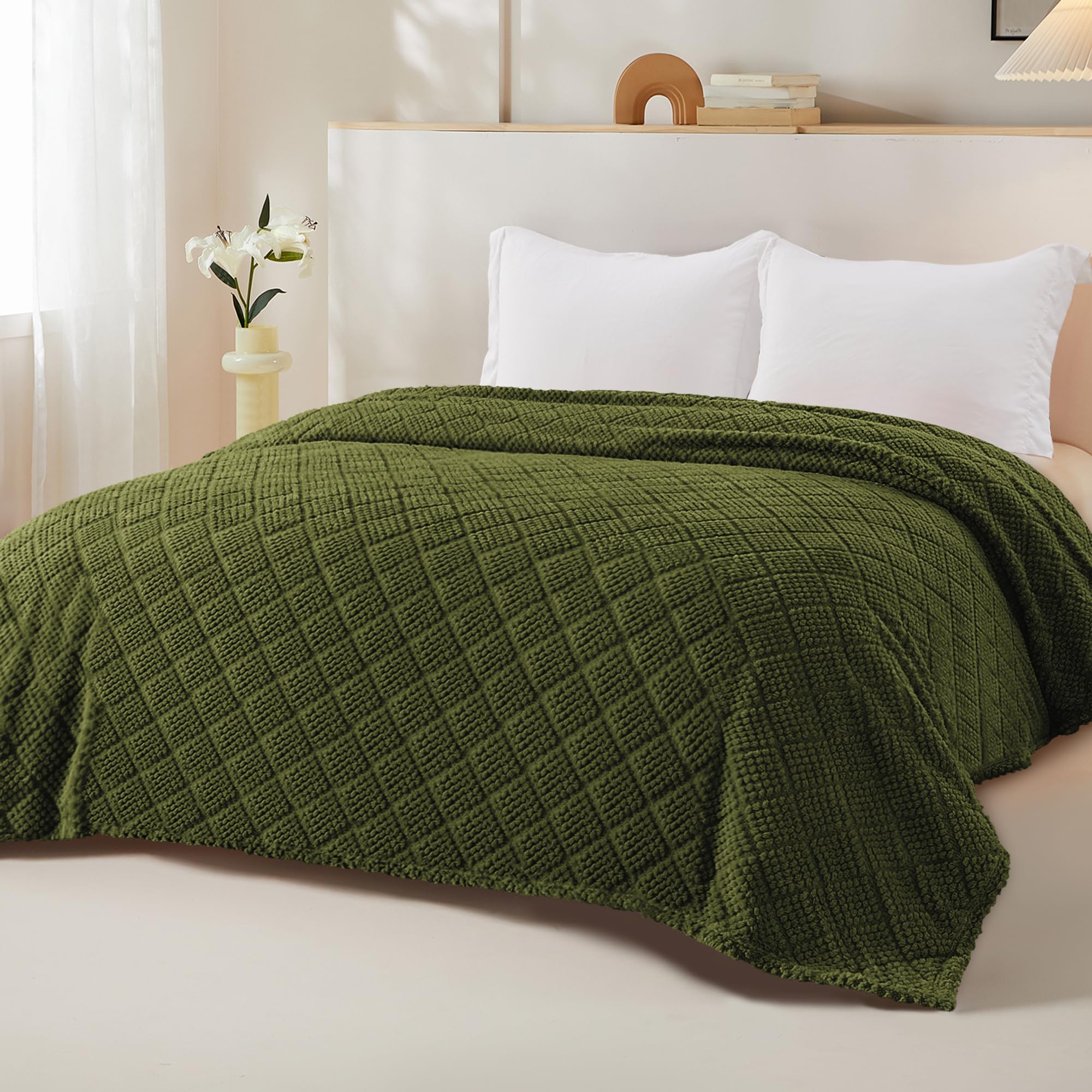 Whale Flotilla Fuzzy Fleece Double Size Blanket for Bed 150x200 CM Soft Fluffy Jacquard Waffle Blankets for All Season Lightweight and Warm - Image 3