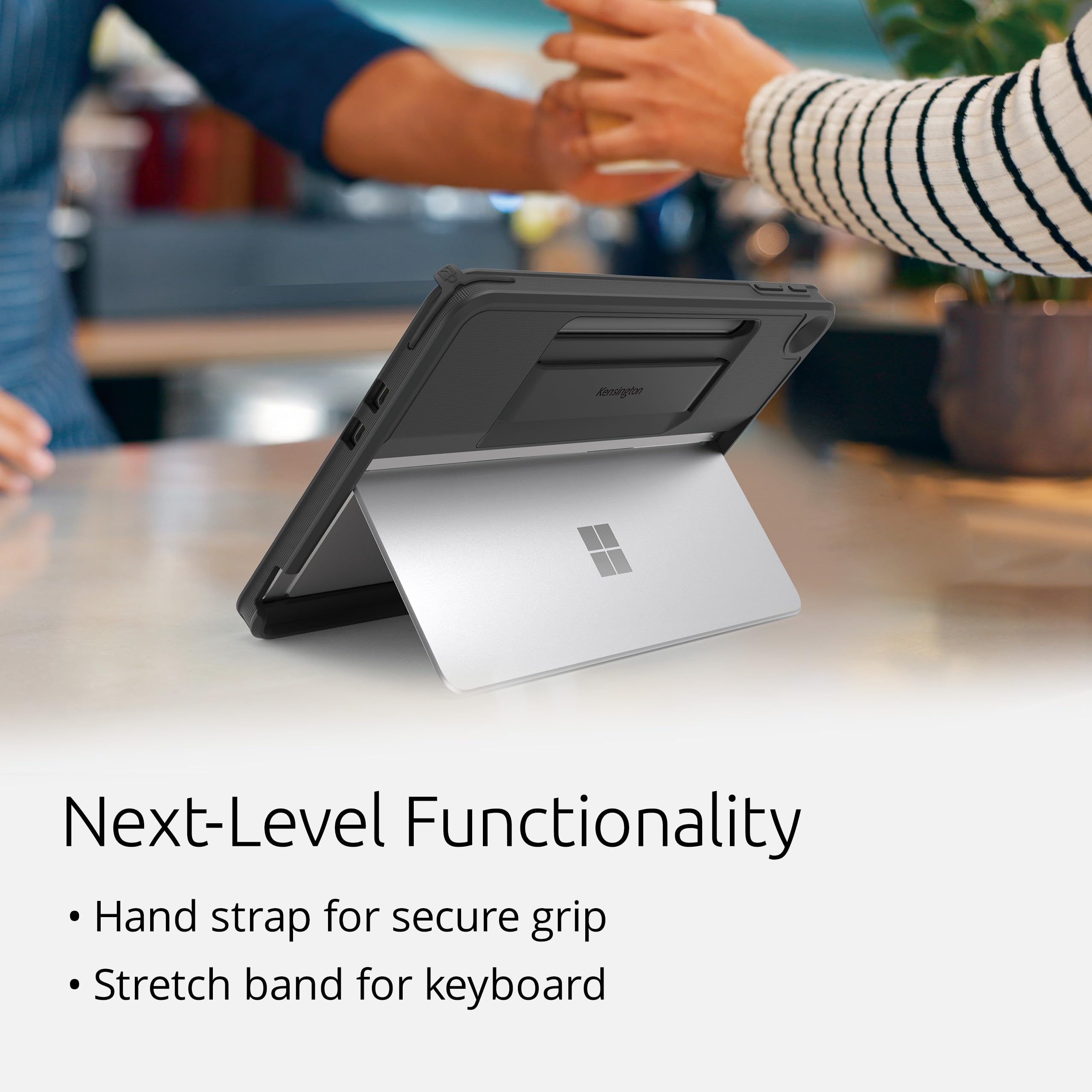 Kensington Blackbelt EQ Rugged Case für Microsoft Surface Pro 12 Zoll 1st Edition Tablet, leichte Schutzhülle in Militärqualität, Kompatibel mit Surface Pro Kickstand, Schwarz, K96542EU