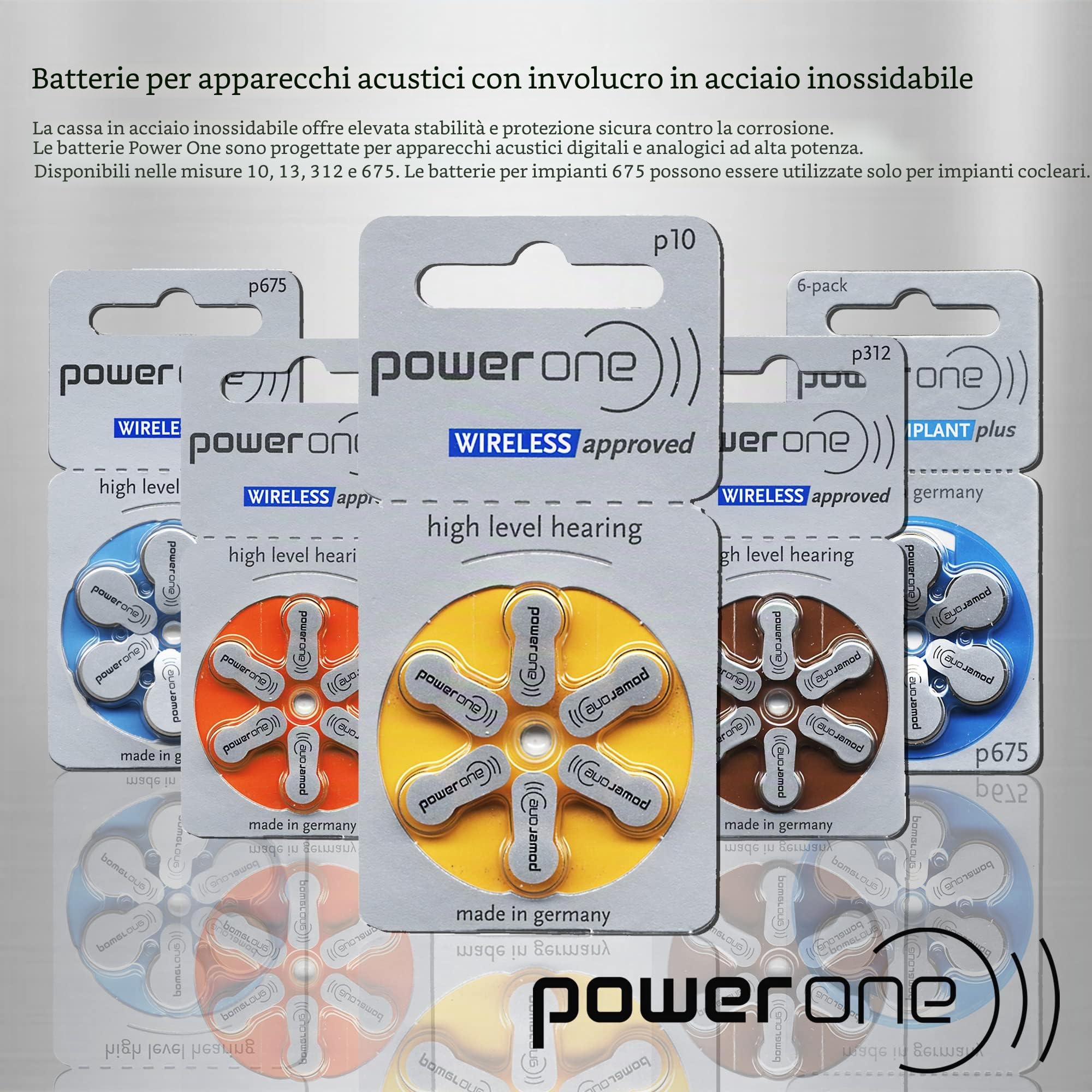 Power One - Batterie per impianti cocleari (120 batterie)