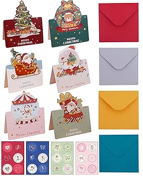 Amazon | クリスマス カード 24枚セット メッセージカード 封筒