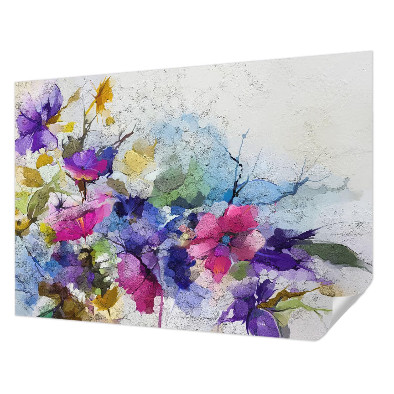Papier peint autocollant panoramique fleurs abstraites 208x146 cm