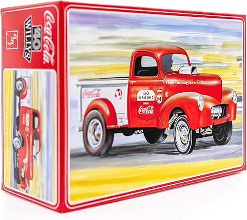 AMT Willy's Coca-Cola Pickup Gasser 1940 - Kit de modelo de camioneta a escala 125 - Vehículo vintage para construir para niños y adultos