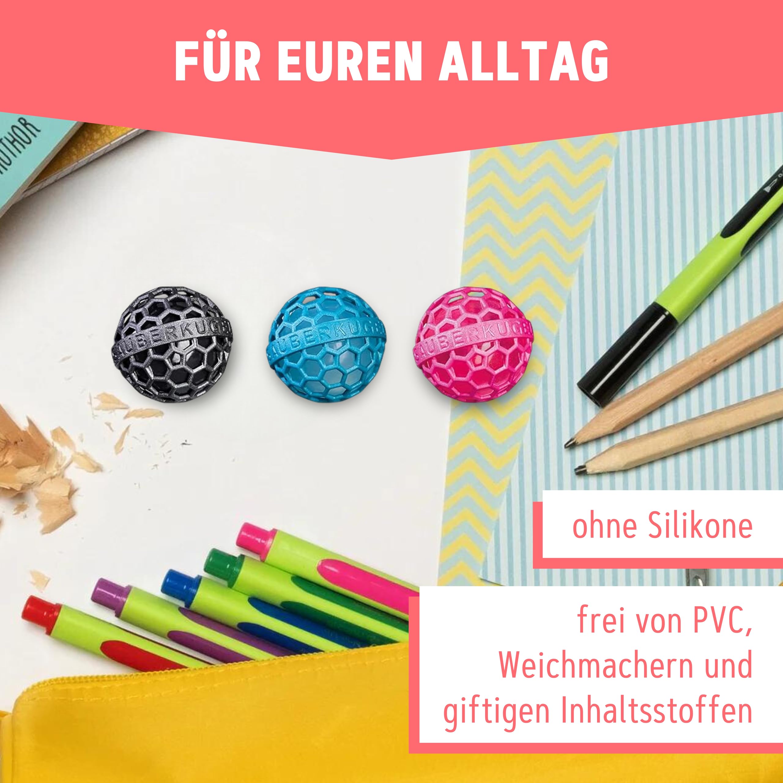 Sauberkugel® Taschenreiniger (3er Set Springfield Collection) – Wiederverwendbare Taschenreiniger Sauberkugel – Entfernt Schmutz, Krümel & Flusen aus Tasche, Koffer, Rucksack und Schulranzen