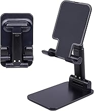 Universal Adjustable Desktop Phone Stand Dock Holder Portable Folding Stand for All Smartphones Tablets Black-Blue