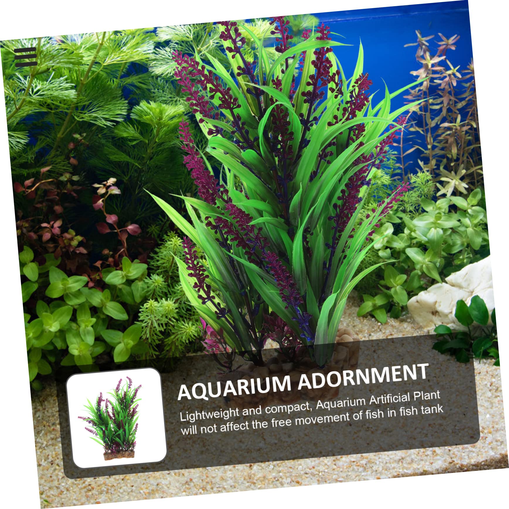 YARNOW 4 Piezas Plantas acuáticas Artificiales tubería de Acuario Tanque Adornos Acuario decoración pecera Planta de Artificial Plantas Artificiales para el plastico