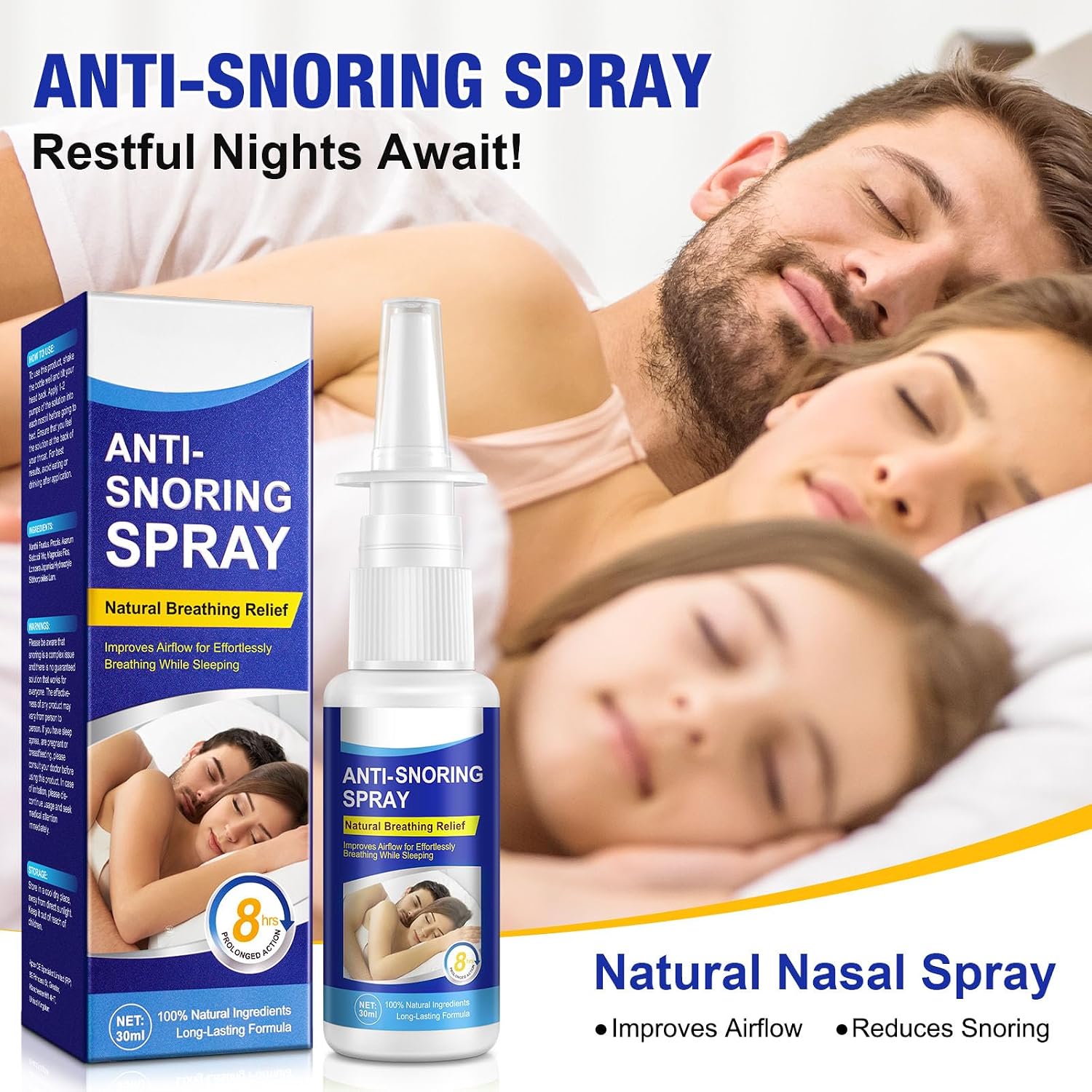 Anti Snoring Spray- Stop Snoring & Sleep Well - Effective Stop Snorer - Stop Snoring Immediately - Sleep Well All Night-SolvesSnoring ProblemApplicable to Both Men and Women -Convenient to Carry