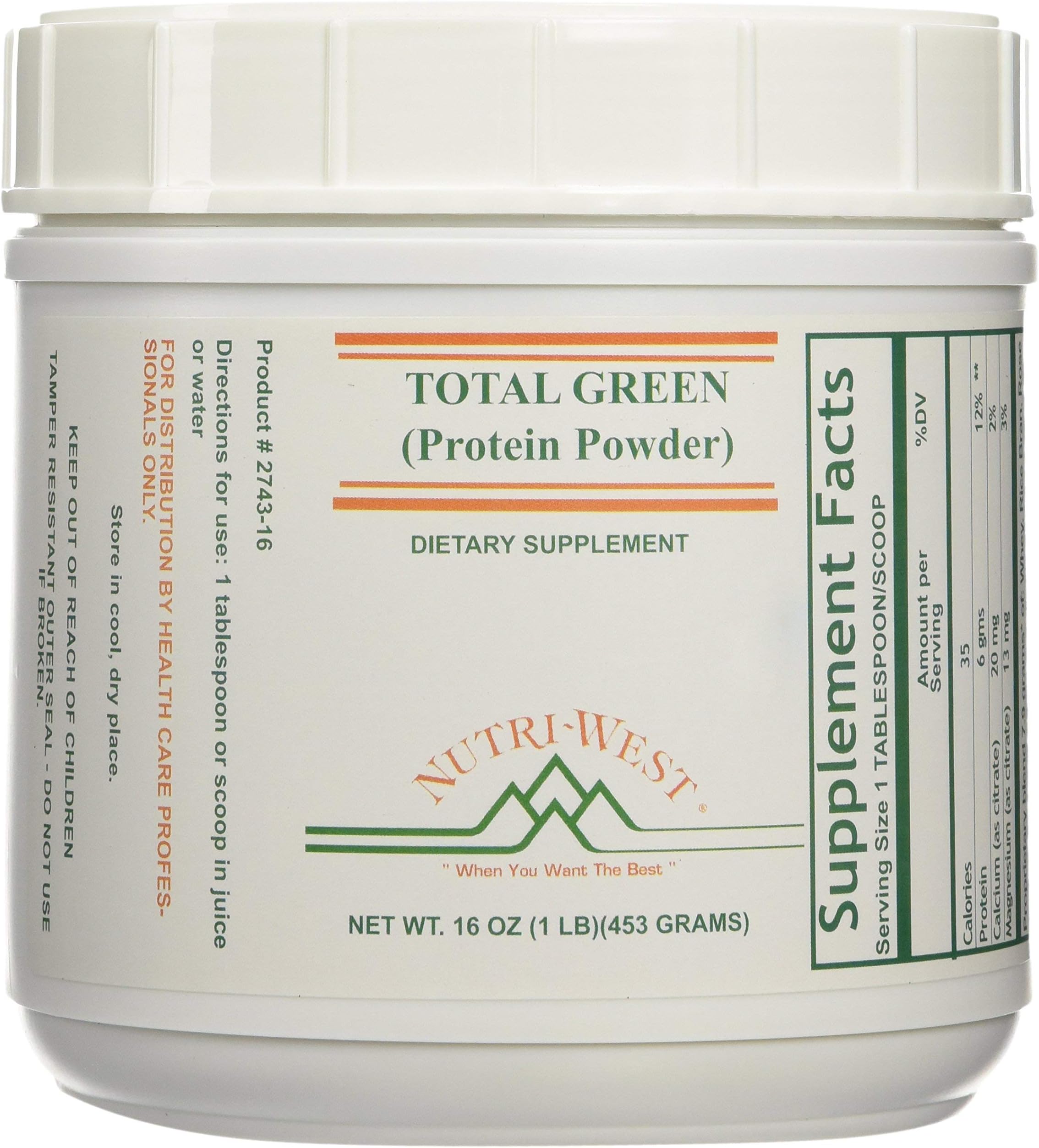 Nutri-West - Total Green Protein Powder - 16oz