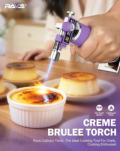 Miniatura 4 de RAVS Antorcha de butano, 2 antorchas de soldadura con modo de llama, antorcha de cocina con llama ajustable, linternas de soldadura industrial para