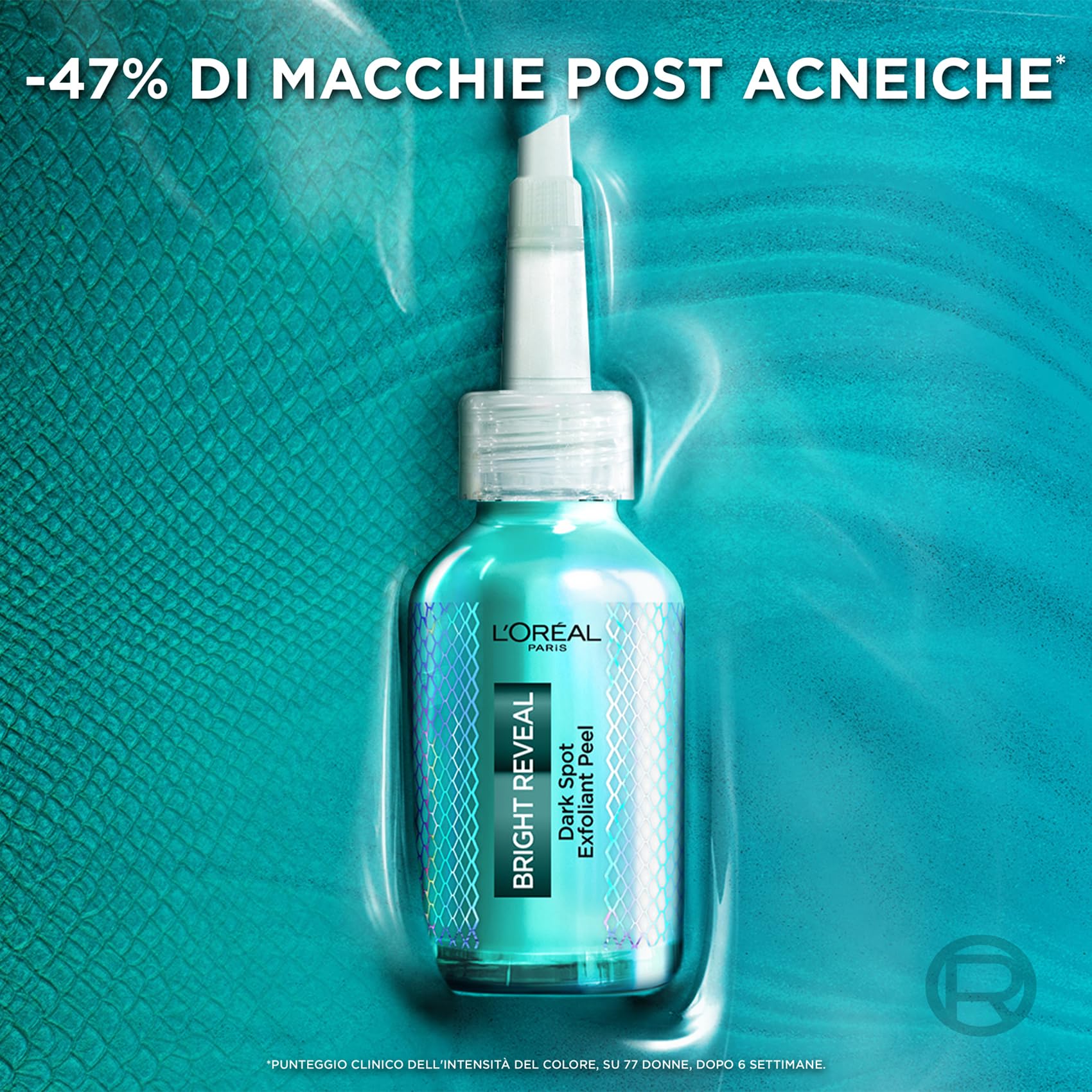 L’Oréal Paris Peeling Esfoliante, Per Tutti i Tipi di Pelle, Incarnato Levigato e Uniforme, Con Niacinamine e 25% AHA + BHA + PHA, Bright Reveal, 25 ml