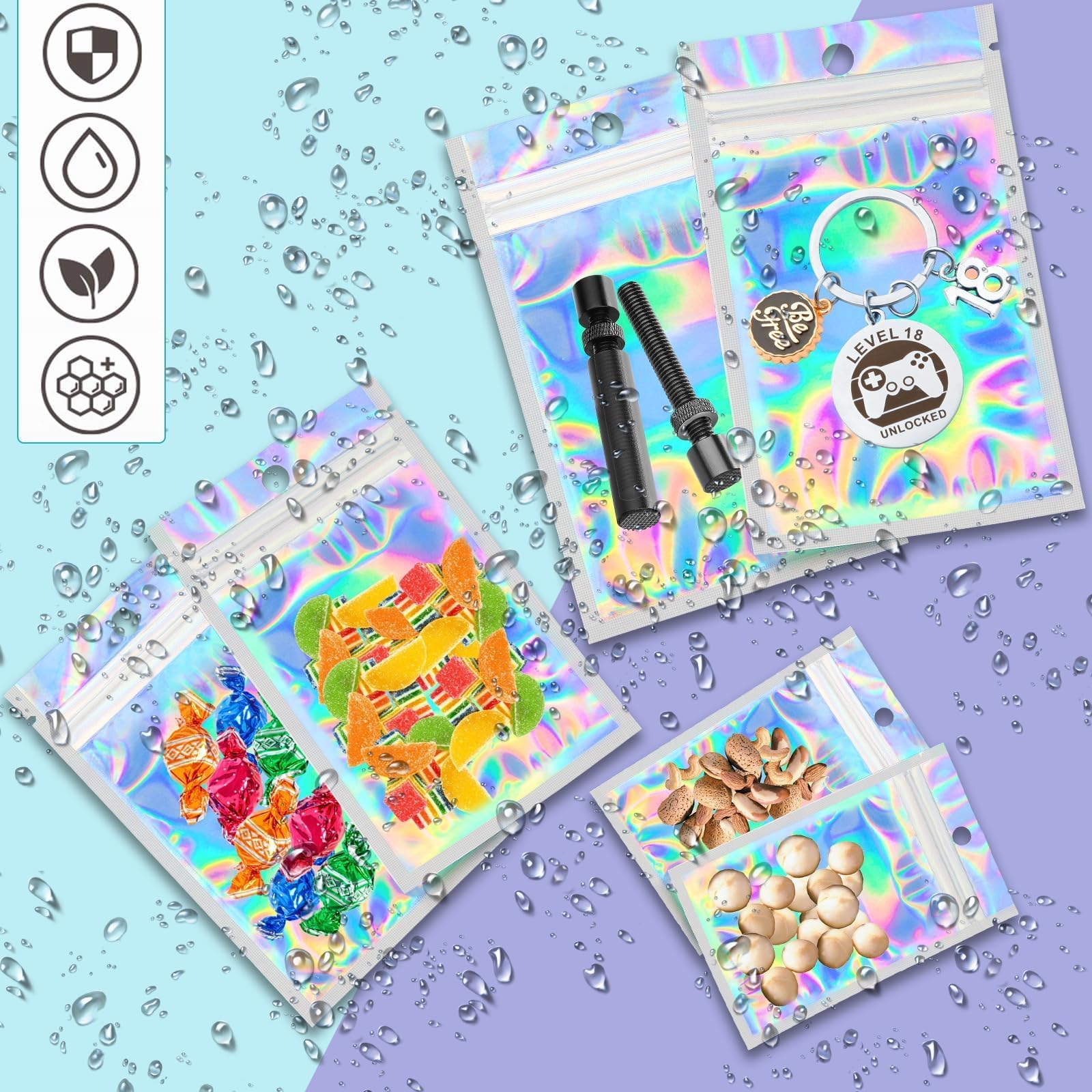 50 Sachets Zip Wild Premium - 12,5x9,5 Cm, étanches Anti-odeurs - Pour Herbes, épices, Thé, Collection