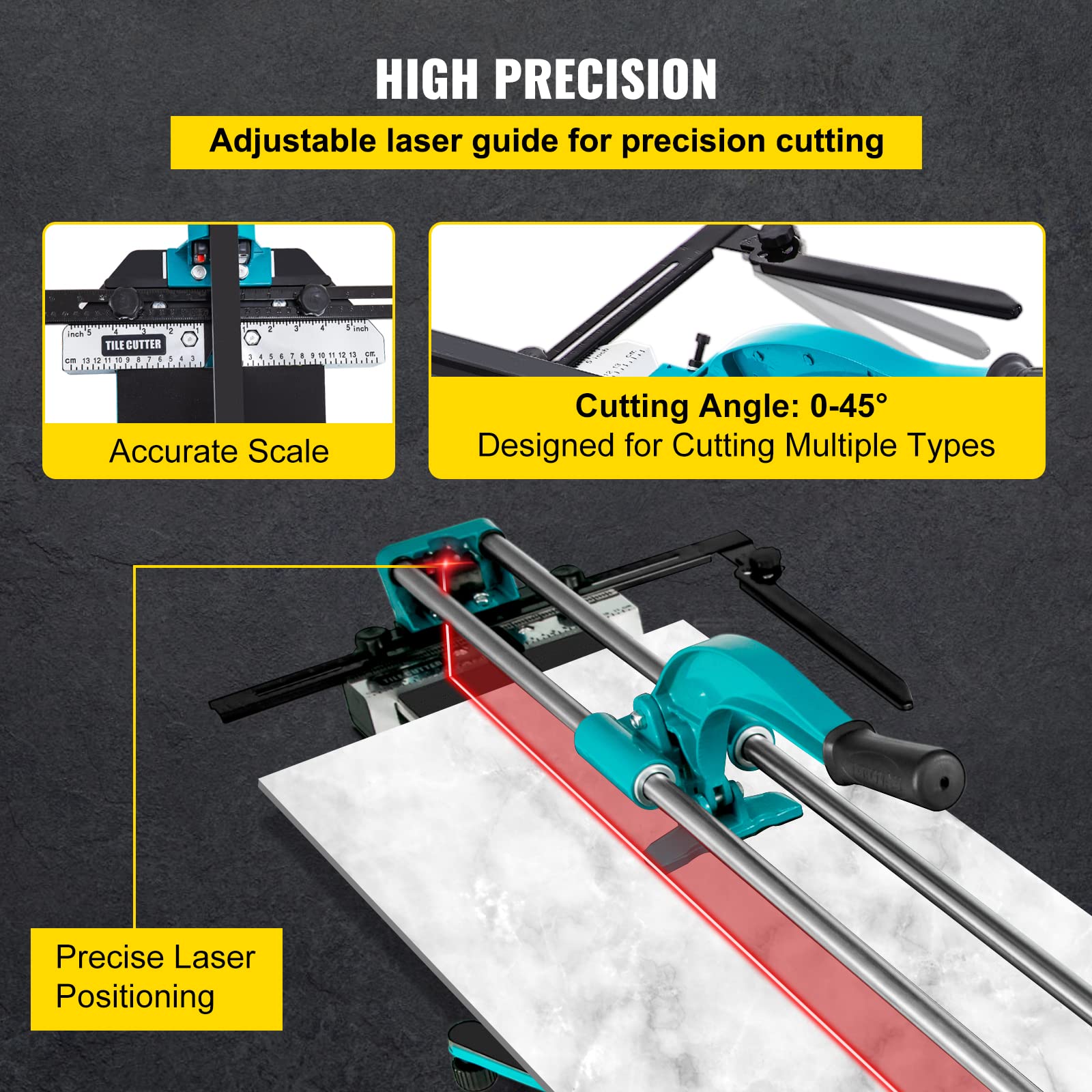 BestEquip Tile Cutter, 1200mm Manual Ceramic Floor Tile Cutter, All