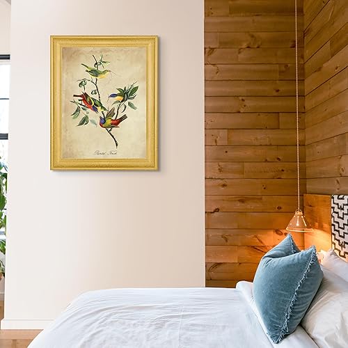 Vista 43 de Towee Bunting by James Audubon - Marco biselado negro de 12 x 16 pulgadas, decoración artística enmarcada para pared, reproducción de pinturas