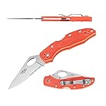 Firebird GANZO F759MS-OR Pocket Folding Knife 440C Stainless Steel Serrated Blade Anti-Slip Handle with Clip Fishing Camping EDC Utility Pocket Knife (Orange)